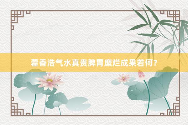藿香浩气水真贵脾胃糜烂成果若何？